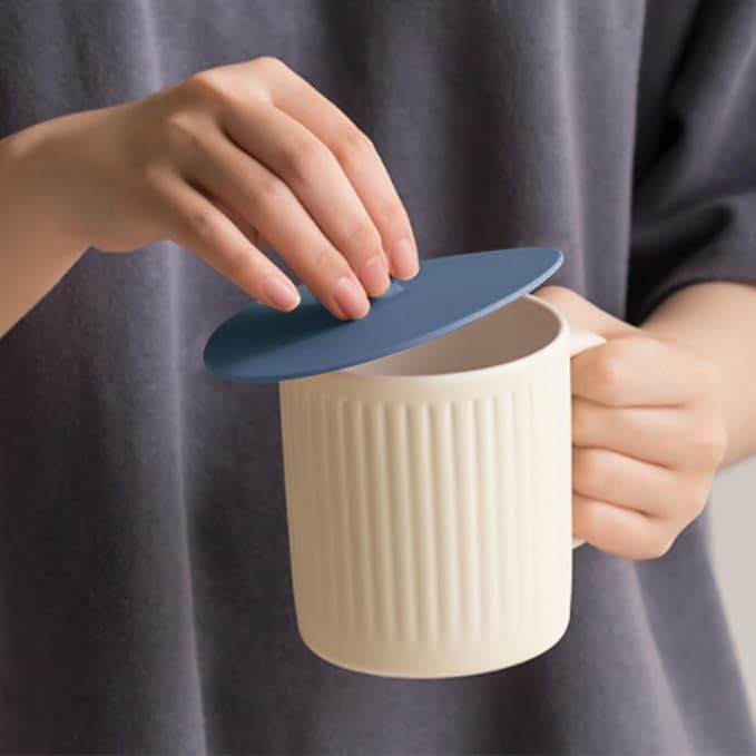 Carrotez 2 Pack Silicone Cup Cover Lids, 4.3 Inch Mug Covers, Reusable Silicone - Image 3
