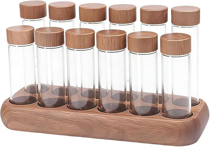 Yajuyi 12 Pieces Coffee Bean Storage Tubes Airtight Glass Container Single Dose by Yajuyi