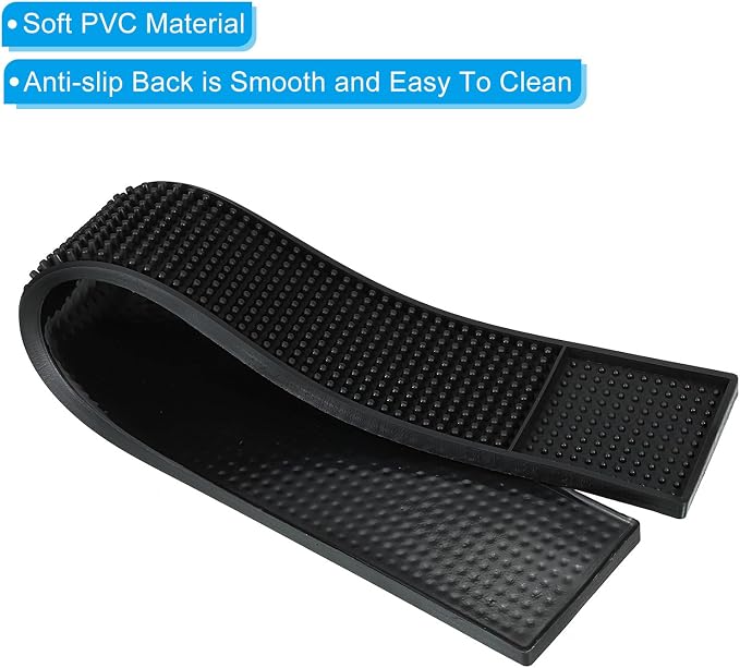 PATIKIL 23.6" x 3" x 0.5" PVC Bar Mats, 2 Pack Non-Slip Bar Service Cup Mat - Image 3
