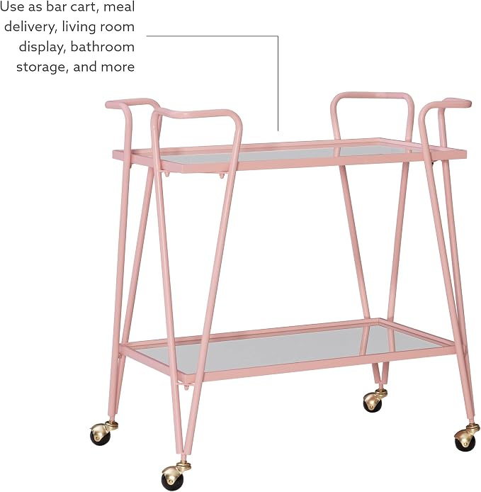 Gina Pink Mid-Century Bar Cart - Image 8