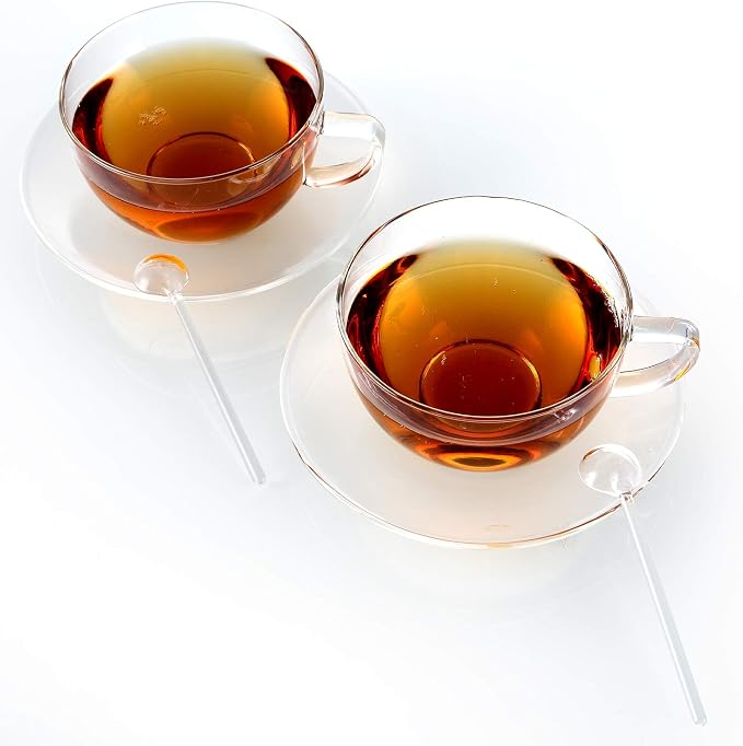 Teabloom Kyoto Teacup and Saucer Set 2-Pack – Large Size – 12 OZ/ 350 ML - Image 4
