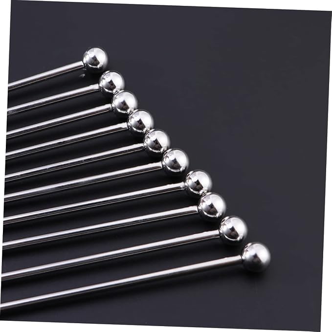 Luxshiny 150pcs Stainless Steel Cocktail Stirrer Sticks Mixing Spoon Bar Handle - Image 4