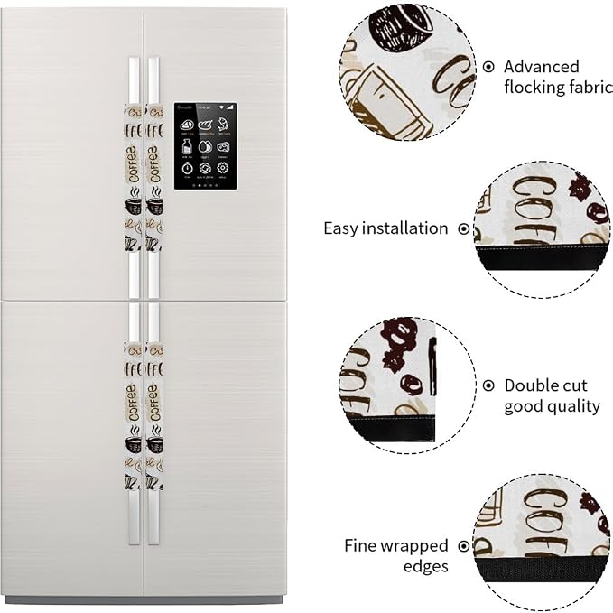 Retro Coffee Cup Refrigerator Door Handle Cover, Kitchen Decor Fridge Covers - Image 5