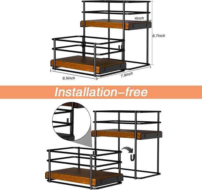 4 Bottle Coffee Syrup Rack Organizer 2 Tier Syrup Holder Stand - Image 2