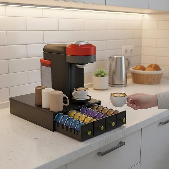 Suli Coffee Pod Holder, 52 Pods Large Capacity, 4-Tier Coffee Pod Organizer - Image 2