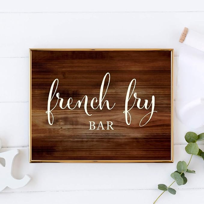 Andaz Press Wedding Party Signs, Rustic Wood Print, 8.5x11-inch, French Fry - Image 2