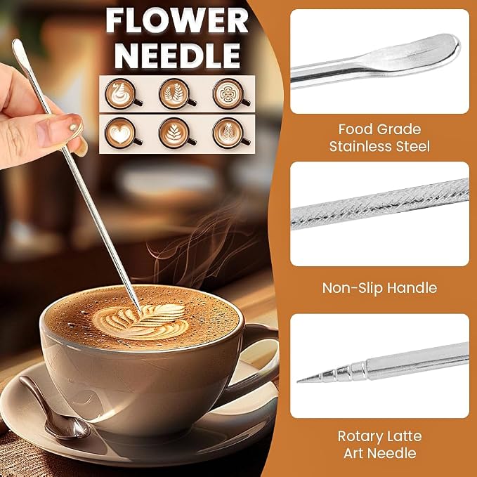 51mm Espresso Accessories Kit, WDT Tool Spring Loaded Hand Tamper - Image 7