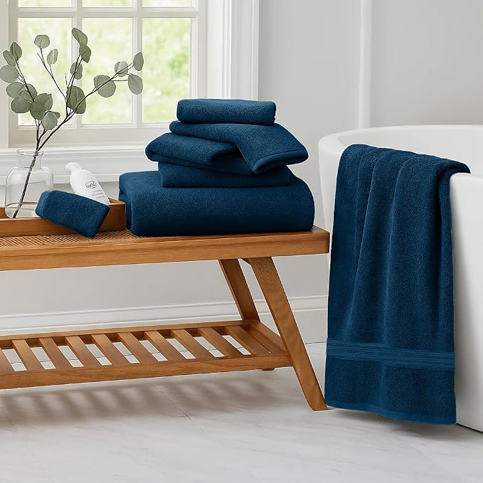 RIVERSIDE Pack of 8 Towels Set, 2 Large Bath, 2 Hand, 4 Face Washcloths - Image 6