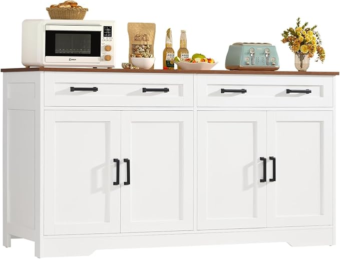 usikey Buffet Cabinet with Storage and Drawers, Modern Coffee Bar by USIKEY