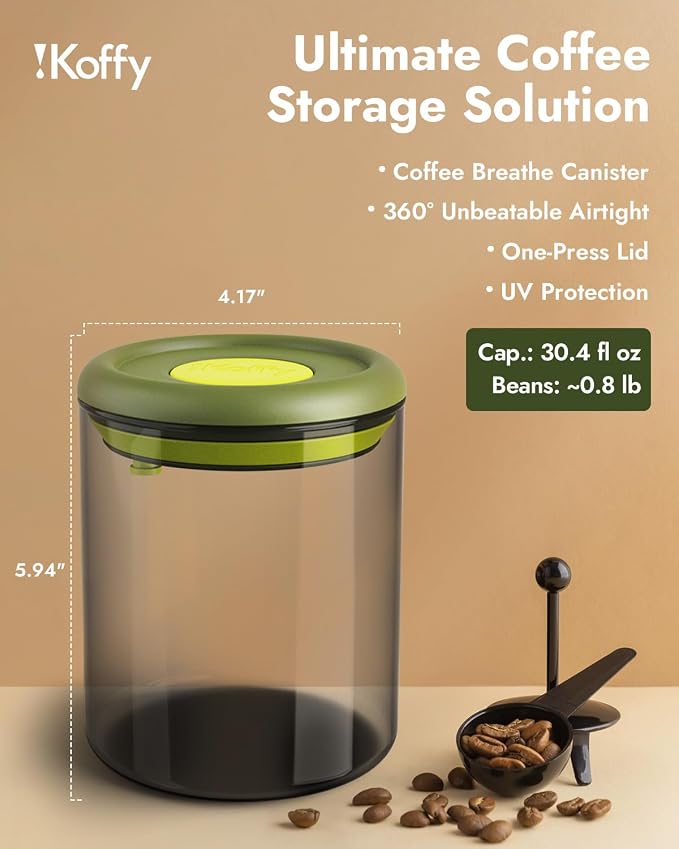Airtight Coffee Canister – One-Way CO₂ Valve, UV Protection, 3X Thicker Glass - Image 7