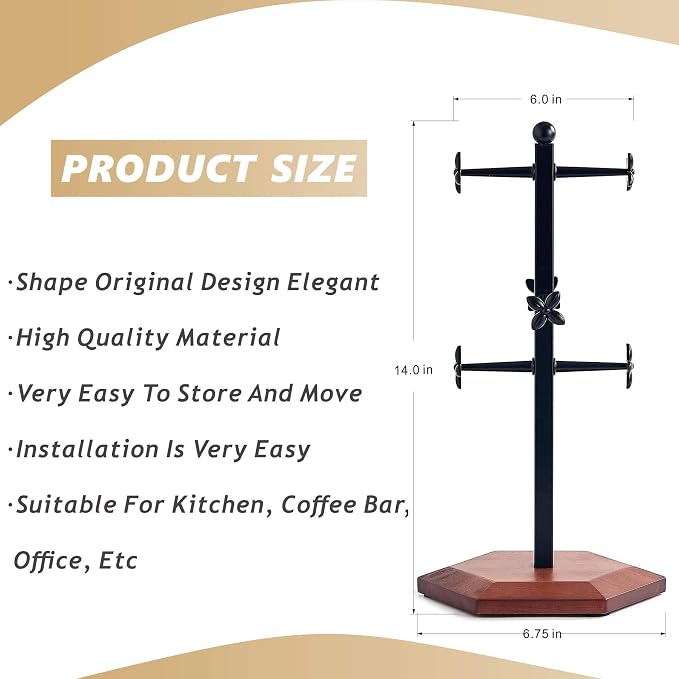 Coffee Mug Holder, Mug Tree for Counter, Cup Holder - Image 5