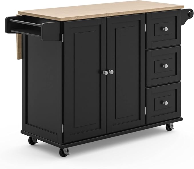 Homestyles Dolly Madison Black Mobile Kitchen Island Cart by homestyles