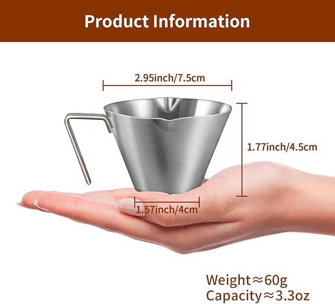 10Pcs Stainless Steel Espresso Cups, Double Spout Metal Espresso Measuring Cup - Image 6