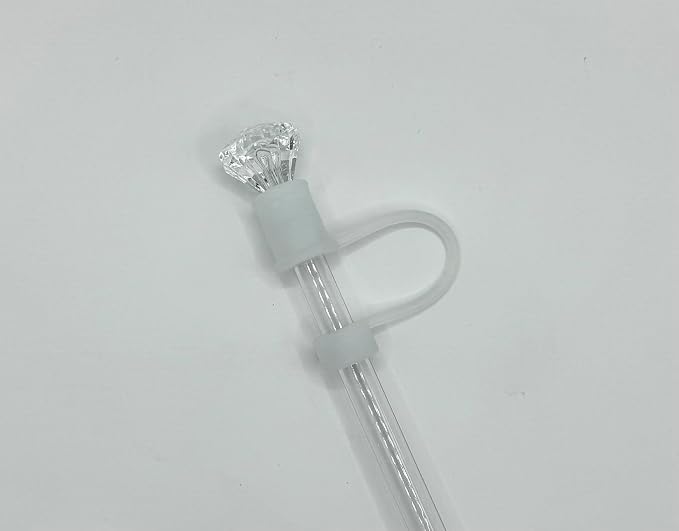 6 Pack 10mm Diamond Gem Straw Toppers Assembled and Ready to Use, Fits Stanley - Image 3