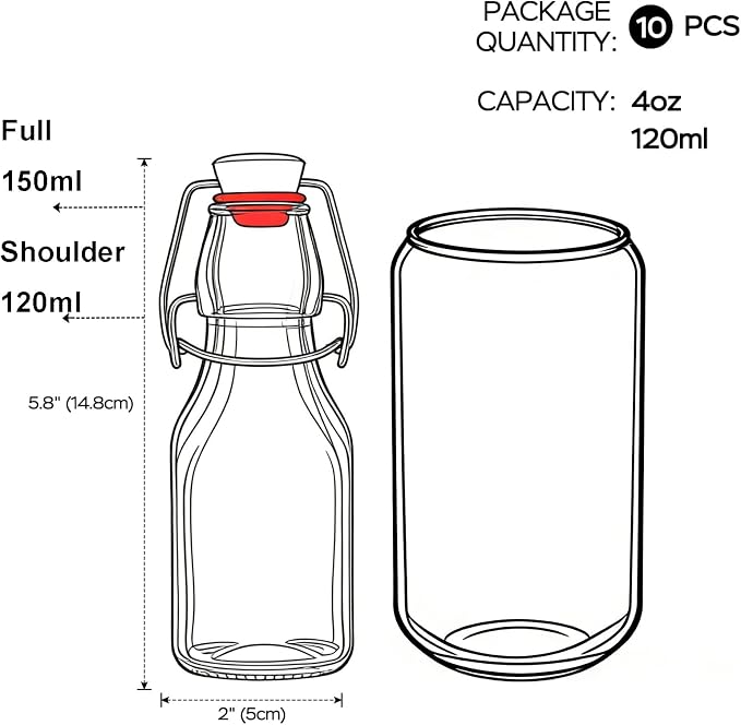 ZEBEIYU Swing Top Glass Bottles 4 oz - Image 3