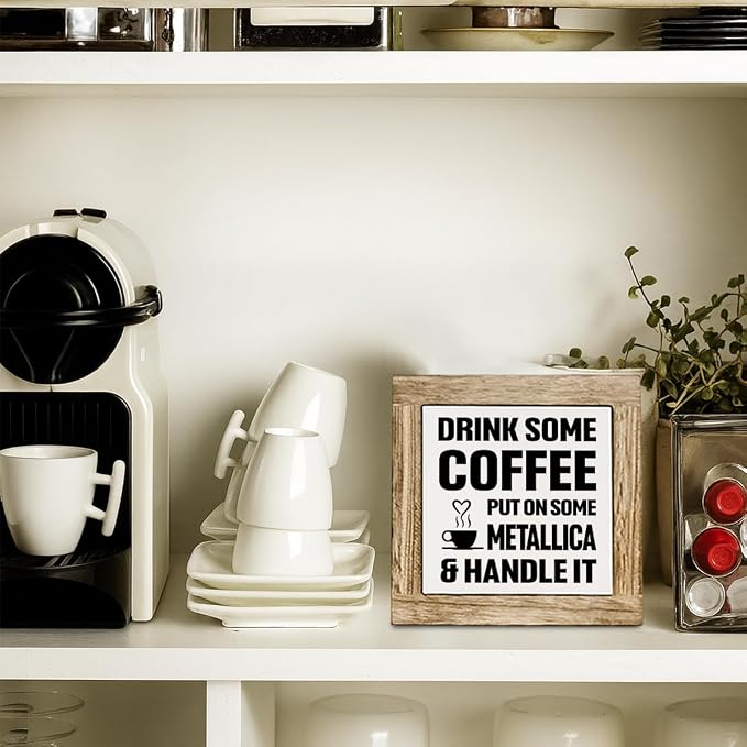 Funny Coffee Bar Decor, Funny Office Desk Decor, Table Decorative Sign - Image 5