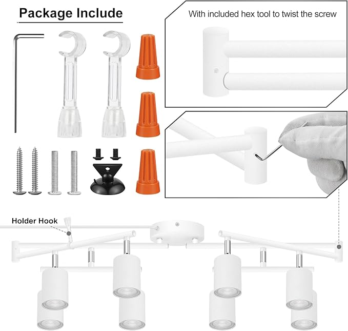 Plug in Track Lighting LED, Track Lighting Fixtures Ceiling, Plug in Wall Light - Image 9
