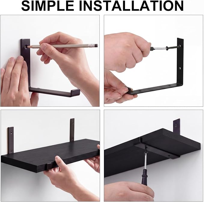 Fixwal Floating Shelves for Wall, Rustic Wood Wall Storage Shelves for Bedroom - Image 4