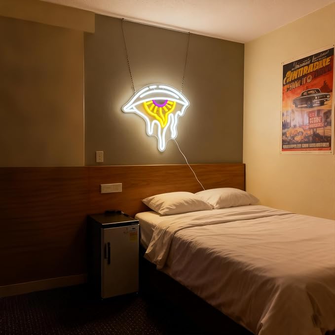 Evil Eye Neon Sign Dripping Melting Eye LED Neon Light Trippy Psychedelic Wall - Image 4