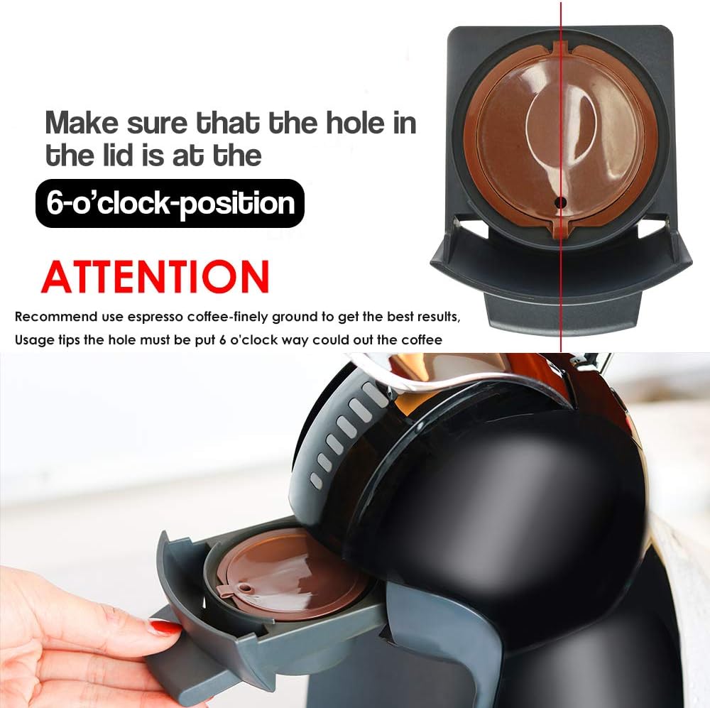 BRBHOM Colorful Dol*e Gu*to Refillable Capsules Pods,6 Refillable Coffee Capsule Reusable Coffee Filter Compatiable with Dol*e G*sto(6 Pcs colorful）