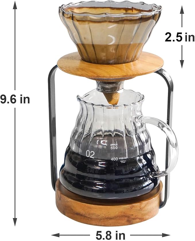 SOTECH Pour Over Coffee Station Dripper Stand Coffee Filter Wooden Filter - Image 5