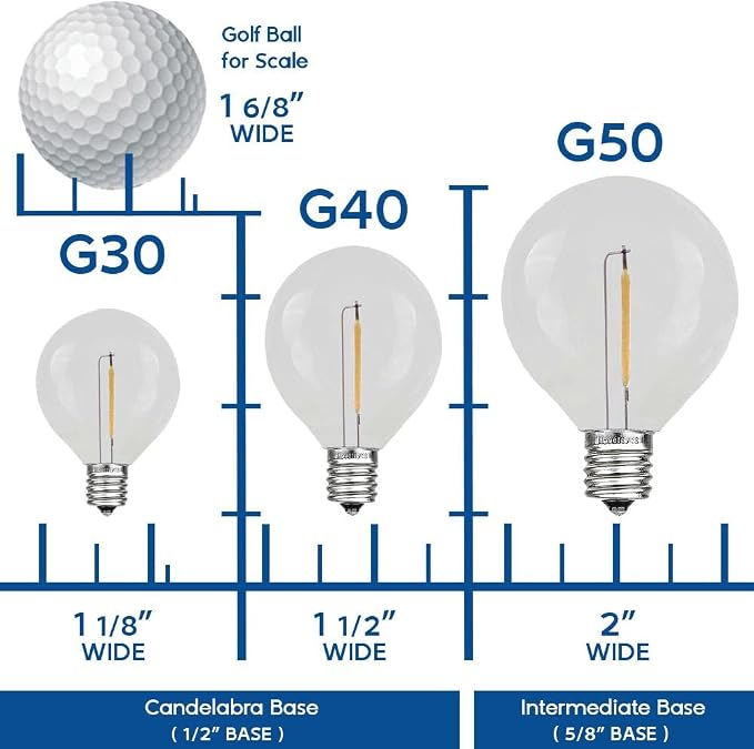 25 Foot G30 Outdoor Patio String Lights - Image 7