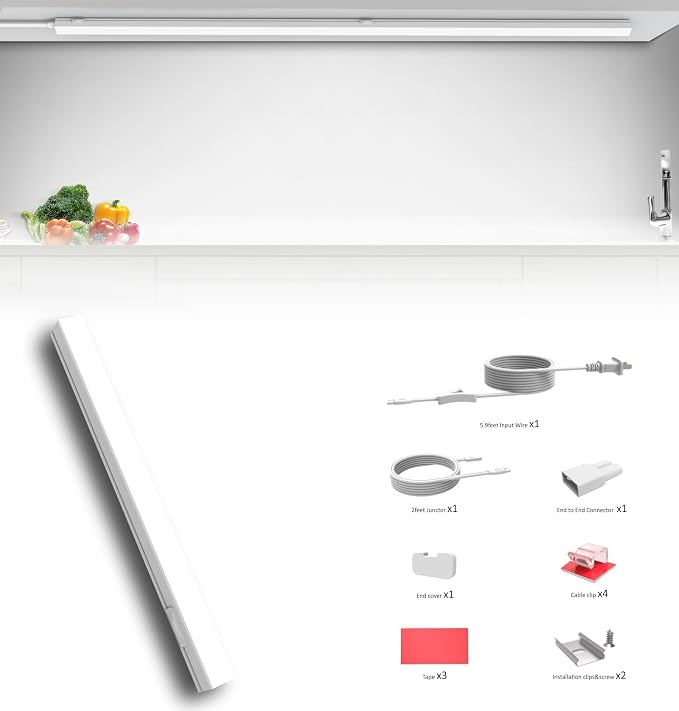 Leetdud Under Cabinet Lighting Plug in, 12 Inch 1 Pc, Linkable AC120V 3CCT - Image 6