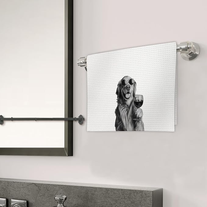 Golden Retriever Gifts Wine Kitchen Towels, Gifts - Image 3