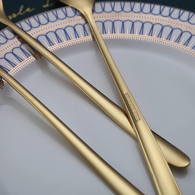 Gold Long Handle Coffee Spoons, Premium Stainless Steel Stirrers - Image 7
