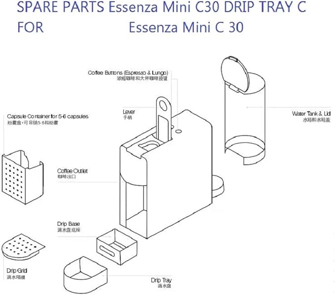 Drip Tray, Compatible For NESPRESSO, Essenza Mini C30 Coffee Machine Spare - Image 6