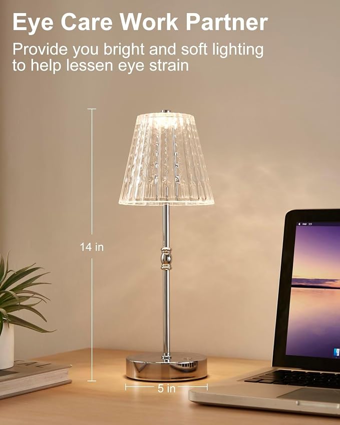 SAIWEYA Cordless Table Lamp, 5000mAh Rechargeable Battery Operated Portable Lamp - Image 5