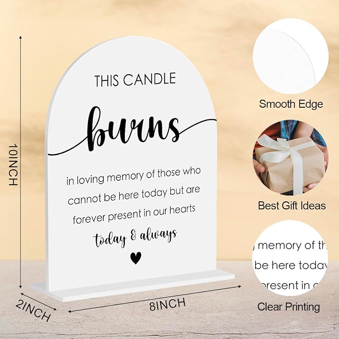 This Candle Burns Memorial Sign, In Loving Memory Sign Wedding Engagement - Image 2