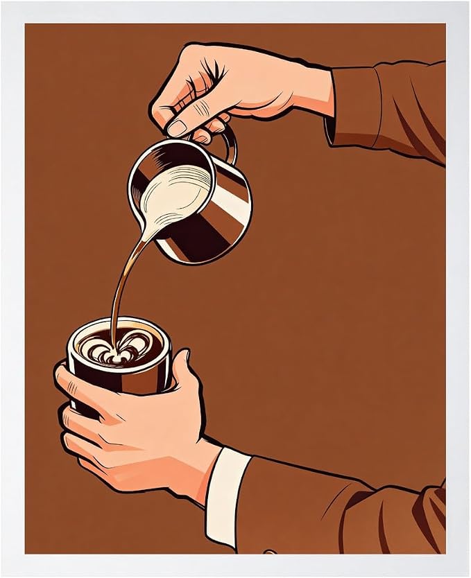 Lawrence Williams Designs Latte Art Pour Poster by LawrenceWilliamsDesigns
