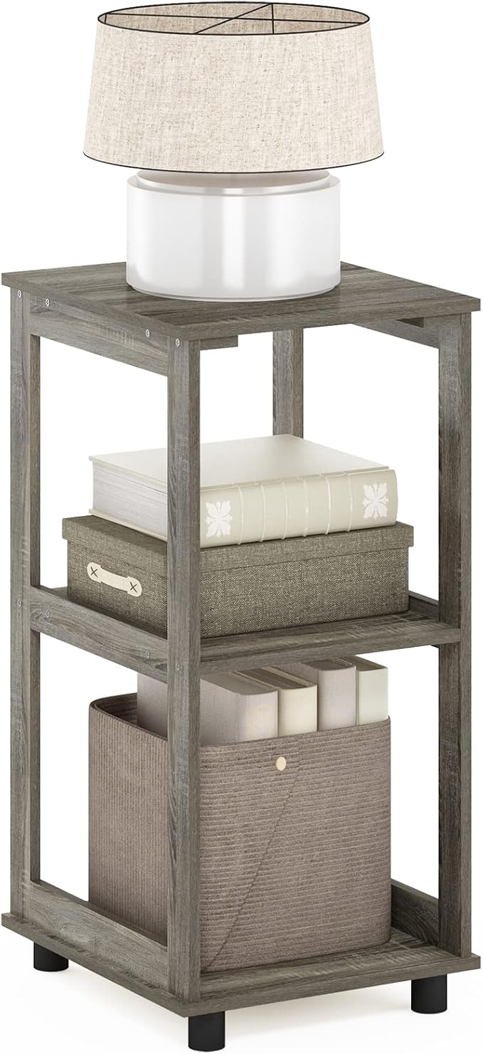 Furinno Romain 2-Tier Tall End Table, French Oak by Furinno-FitsYourSpaceFitsYourBudget