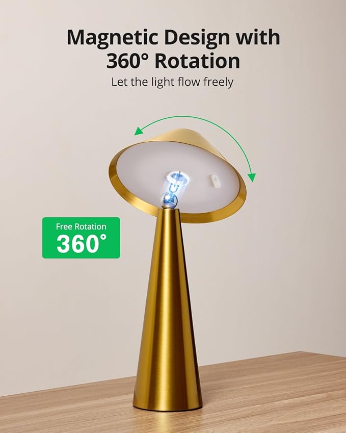 Bojim Rechargeable Cordless Table Lamp, Touch - Image 2