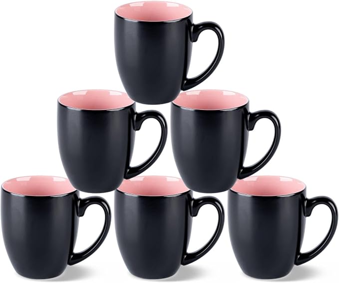 GBhome 16oz Coffee Mugs Set of 6, Large Ceramic Coffee Mugs by GBhome