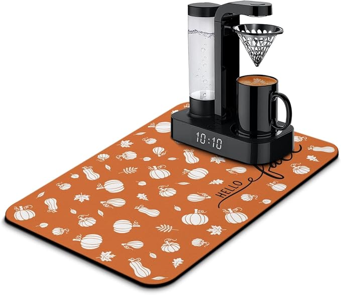 Fun Coffee Mat 23inx15in, Coffee Bar Mat by Kuyig+Home