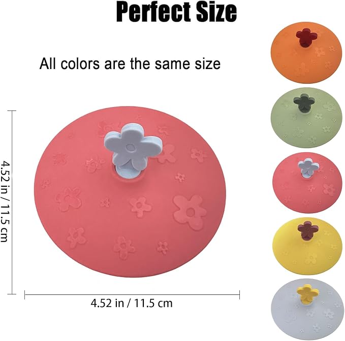 flower Silicone Cup Covers, Flexible Mug Covers, Tea Pots, Hot Cup Lids - Image 2