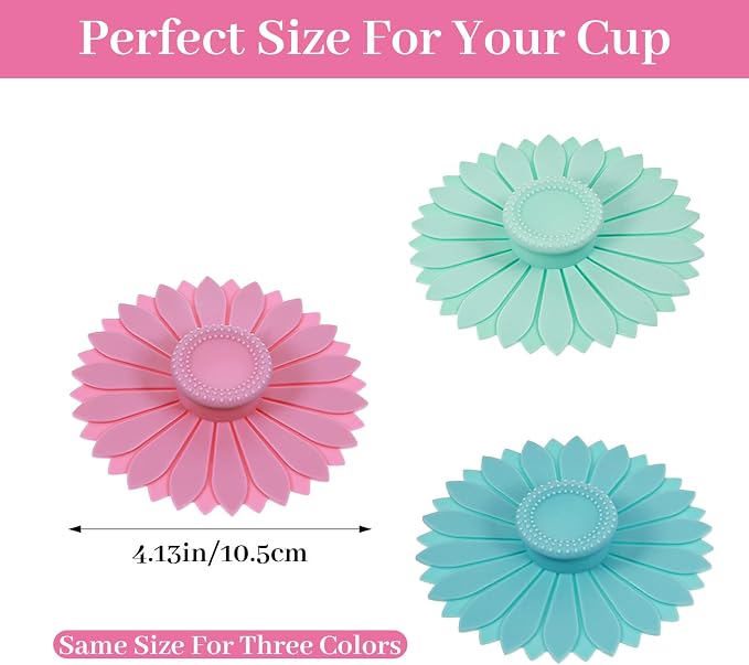 3 Pcs Silicone Cup Covers, Coffee Cup Lids - Image 2