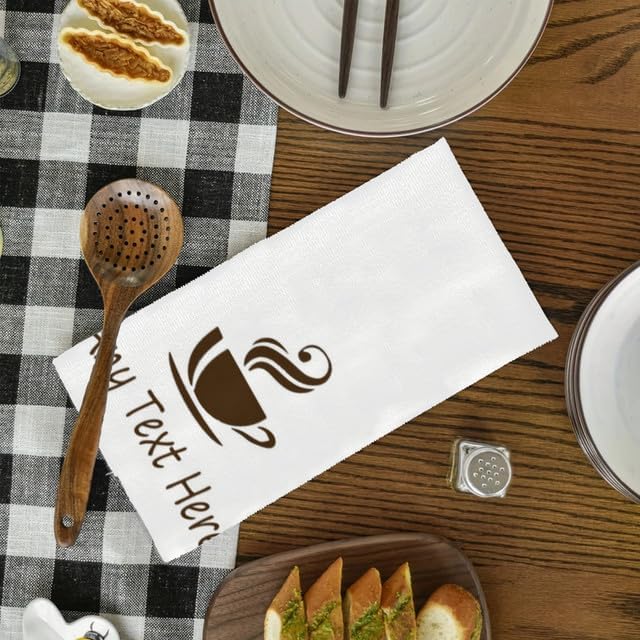 Custom Coffee Kitchen Towel 2-Pack Set, Design Your Own Text One Side, Custom - Image 4