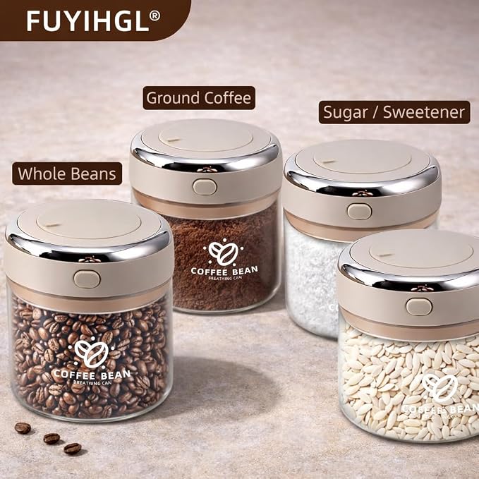 FUYIHGL® 2PCS Glass Coffee Bean Storage Canister - Image 7