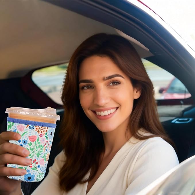 Reusable Insulated Sleeve for Iced Coffee Cup, Coffee Neoprene Sleeve for Cold - Image 4