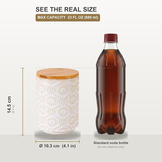 TEATALK Ceramic Canister with Airtight Lid, Tea Storage, 23 Fl Oz - Image 9
