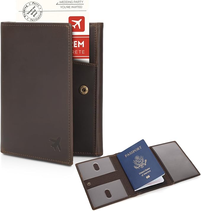 Polare Full Grain Leather Pilot Wallet Passport Holder RFID Blocking Tri-fold by polareoriginal