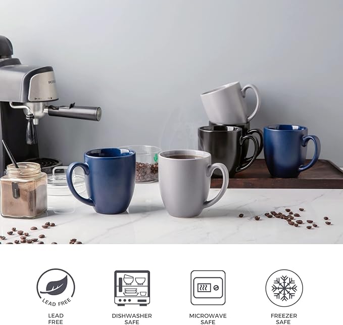 AmorArc Coffee Mugs Set of 6, Ceramic coffee mugs - Image 3