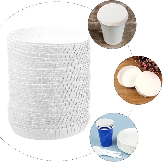 Baluue 100pcs Disposable Cup Covers Lids - Image 3