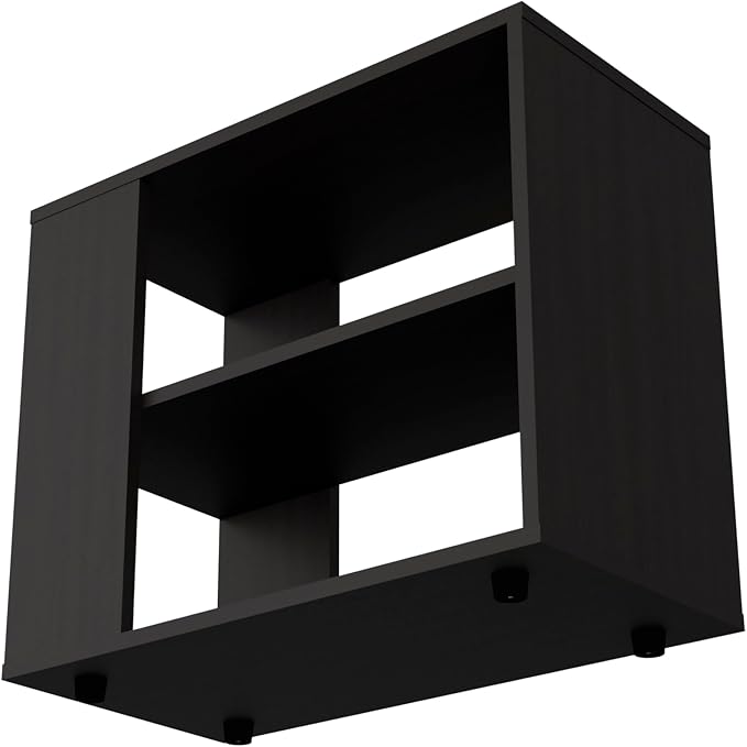 Wenge End Table with Open Shelves, 23.6 Inch Wide Side Table - Image 6