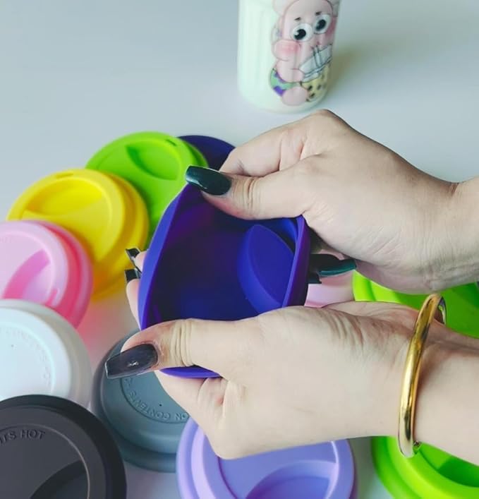 Silicone Cup Covers, Reusable Silicone Lids - Image 4