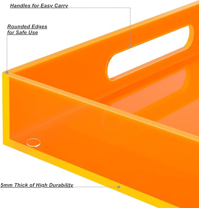 Large Acrylic Tray Ottoman Coffee Table Tray - Image 3