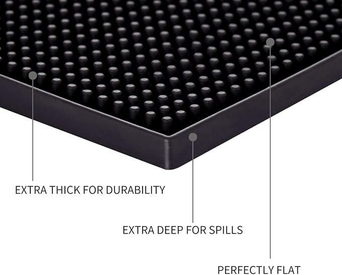 Bar Mat for Cocktail and Coffee Bar 6" x 12" Rubber Bar Service Spill Mat for - Image 4